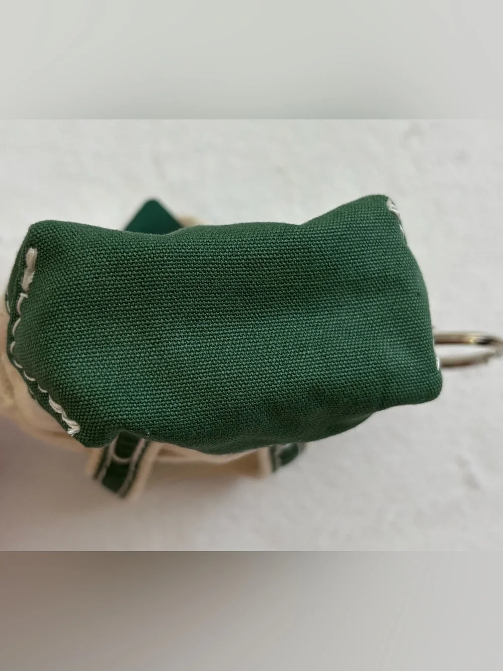 L.L. Bean Mini Canvas Tote Bag Keychain Green NWT